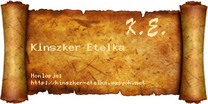 Kinszker Etelka névjegykártya